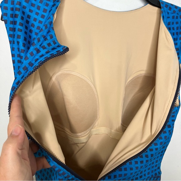 Summersalt x L.L. Bean full coverage one piece swimsuit blue check women size 18 - Picture 8 of 10